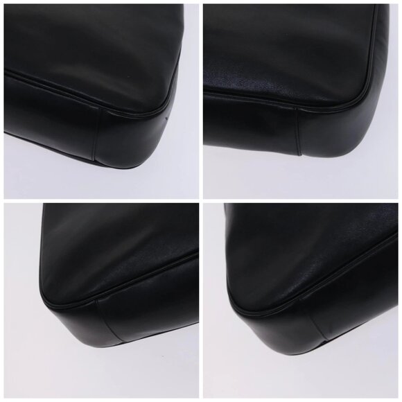 GUCCI Bamboo Hand Bag Leather 2way Black Gold - Picture 16 of 16